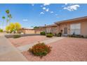 Quaint home featuring desert-style landscaping, including a walkway, decorative rock, and desert flora at 10161 W Thunderbird Blvd, Sun City, AZ 85351