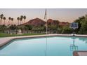 Sparkling swimming pool and mountain views creates an inviting backyard experience at 7100 N 47Th St, Paradise Valley, AZ 85253