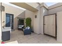 Comfortable seating in the courtyard near the home's entrance at 7856 E Via Marina --, Scottsdale, AZ 85258