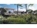 Modern home featuring large windows and lush desert landscaping at 9828 E Running Deer Trl, Scottsdale, AZ 85262