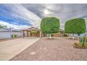 Attractive home with manicured green trees in the front yard and long drive way at 9710 N 55Th Ave, Glendale, AZ 85302