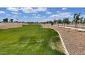 Expansive community green space showcasing the well-maintained landscaping and walking path at 9827 W Agora Ln, Tolleson, AZ 85353