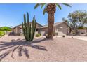 Charming single-story home featuring a well-maintained yard with desert landscaping and a two-car garage at 1703 Leisure World --, Mesa, AZ 85206