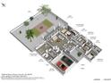 3D floor plan offering a detailed view of the home's layout, bedrooms, and living spaces at 15564 W Mescal St, Surprise, AZ 85379