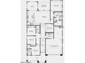 Detailed floor plan showing four bedrooms, three bathrooms, a three-car garage, and open living spaces at 20712 E Via Del Oro --, Queen Creek, AZ 85142