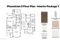 Phoenician II floor plan showing layout of rooms and interior package details for the first and second floor at 7404 W Buckhorn Trl, Peoria, AZ 85383