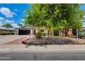 Charming home featuring a mature shade tree, xeriscaping, and a brick-lined driveway at 1820 W Seldon Way, Phoenix, AZ 85021