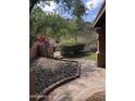 Enjoy the serene backyard oasis with a stone pathway and mature trees offering shade at 11052 N 10Th Pl, Phoenix, AZ 85020