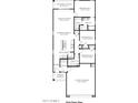 Detailed floor plan showcasing a 3-bedroom, 2-bath layout with an open-concept kitchen, dining, and living area at 1811 W Solstice Ave, Apache Junction, AZ 85120