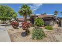 Beautiful home showcasing desert landscaping with mature trees and shrubs in the well-maintained front yard at 15848 W Calavar Rd, Surprise, AZ 85379