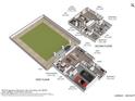 Isometric floor plan displaying two floors with bedroom, living room and kitchen layouts at 1237 W Agrarian Hills Dr, San Tan Valley, AZ 85143
