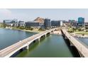 Gorgeous aerial view of two bridges over Tempe Town Lake and buildings in the background at 140 E Rio Salado Pkwy # 512, Tempe, AZ 85281