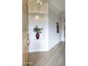 The foyer features wood-look tile flooring and niche with decorative plant in a well-lit entry at 4141 W Potter Dr, Glendale, AZ 85308