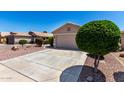 Single-story home featuring a front yard with mature landscaping and extended driveway at 13439 W Desert Ln, Surprise, AZ 85374