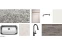 An array of modern kitchen materials, including sleek cabinets, stainless sink, and stylish fixtures at 32637 N Newby Dr, San Tan Valley, AZ 85143