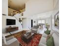 Bright living room with a comfortable seating area, fireplace and hardwood floors at 4306 E Raven Rd, Phoenix, AZ 85044