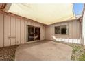 The home includes a private outdoor patio with partial sun coverage and concrete flooring at 1634 E Donner Dr, Tempe, AZ 85282