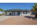 Charming single-story home featuring a carport, desert landscaping, a blue front door, and mature palm tree at 1708 W Estrella Dr, Chandler, AZ 85224