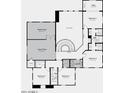 Detailed floor plan showcasing the layout of the second floor including bedrooms, media, and game rooms at 20486 E Via Del Jardin --, Queen Creek, AZ 85142