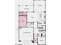 First floor plan featuring a great room, kitchen, dining area, entry and 3-car tandem garage at 16810 W Yucatan Dr, Surprise, AZ 85388