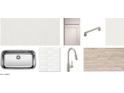 Modern kitchen selections featuring white cabinets, stainless steel sink and faucet, white countertop and wood-look flooring at 47719 W Kenner Dr, Maricopa, AZ 85139