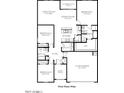 Layout of a three-bedroom home with a two-car garage at 11948 E Aster Ln, Florence, AZ 85132