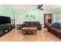 Comfortable living room with a ceiling fan, and plenty of natural light at 1409 S Revere --, Mesa, AZ 85210