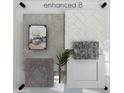 A color palette featuring carpet, tile, granite, paint, and a photo of a living room at 15634 W Hackamore Dr, Surprise, AZ 85387
