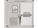 An interior design board featuring carpet, countertops, cabinets, tile, and a preview of a living space at 15634 W Hackamore Dr, Surprise, AZ 85387