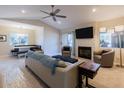 Open living space with fireplace, dining nook, and comfortable seating, great for entertaining at 9745 N 95Th St # 227, Scottsdale, AZ 85258