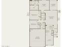 Detailed floor plan showing layout with three bedrooms, two bathrooms, two-car garage, and owner's suite at 42875 W Vincent Dr, Maricopa, AZ 85138