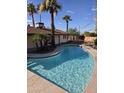 Inviting backyard pool surrounded by palm trees, providing a perfect spot for relaxation and recreation at 8146 N 17Th Dr, Phoenix, AZ 85021