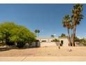 View of modern home with lush desert landscaping, offering privacy and curb appeal at 6102 E Friess Dr, Scottsdale, AZ 85254