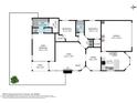 Detailed 2D floor plan showcasing the layout of the home, including the main bedroom, kitchen, living room, and garage at 4519 E Amberwood Dr, Phoenix, AZ 85048