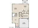 Open-concept floor plan features a spacious living area, modern kitchen, bedroom 5, and 2-car garage at 32202 N Knauss Ln, San Tan Valley, AZ 85143