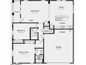 Detailed floor plan showcasing the layout of the home, including bedrooms, bathrooms, kitchen, and living spaces at 14655 W Sand Hills Rd, Surprise, AZ 85388