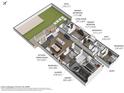 Detailed 3D floor plan showing the layout of the home, including the kitchen, bedrooms, and patio at 4732 S 38Th Gln, Phoenix, AZ 85041