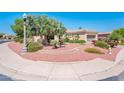 Well-maintained desert landscape with beautiful trees and a well manicured front yard at 13444 W Cabrillo Dr, Sun City West, AZ 85375