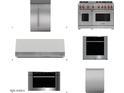 Wolf kitchen appliances including a refrigerator, oven, range, hood, microwave and dishwasher at 8366 E Old Paint Trl # 3, Scottsdale, AZ 85266