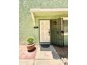 Inviting front door with security screen, adorned with a decorative flower pot at 10215 N 8Th St # B, Phoenix, AZ 85020