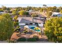 Aerial view of a home featuring a private backyard with a pool, gazebo, and desert landscaping at 12271 N 74Th St, Scottsdale, AZ 85260