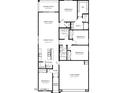 Detailed floor plan showcasing four bedrooms, two baths, and an open kitchen and living area at 24066 W Cocopah St, Buckeye, AZ 85326