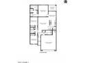 Layout of single-story home featuring 3 bedrooms, 2 baths, a kitchen, great room, and a 2-car garage at 91 S Collier Ln, Casa Grande, AZ 85122