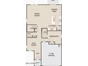 Main level floor plan showcasing the layout of Gathering room, kitchen, flex room, and garage at 5681 E Iris Dr, Florence, AZ 85132