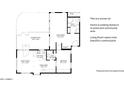 Detailed floor plan showcases the layout of the living room, kitchen, bedroom, baths, and covered patio at 111 S Greenfield Rd # 547, Mesa, AZ 85206