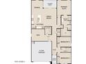 Detailed floor plan showcasing the layout of the home, including the kitchen, bedrooms, and living spaces at 24104 W Bowker St, Buckeye, AZ 85326