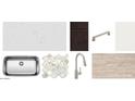 Home interior design materials include white countertop, dark wood cabinet, and neutral flooring at 24104 W Bowker St, Buckeye, AZ 85326