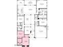 Detailed floorplan featuring four bedrooms, three bathrooms, a study and a 2-car garage at 17807 W Pasadena Ave, Litchfield Park, AZ 85340