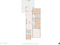 Layout of the single story home, featuring bedrooms, bathrooms, kitchen, living room, and garage at 17178 W Buchanan St, Goodyear, AZ 85338
