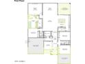 Detailed floor plan showcasing the layout of this house including the kitchen, bedrooms, garage and living spaces at 4822 W Owl Head Pl, San Tan Valley, AZ 85144